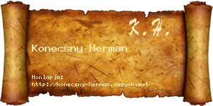 Konecsny Herman névjegykártya